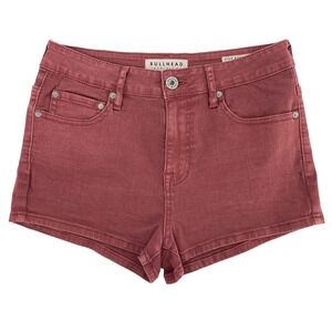 Bullhead Women's Size 28 Maroon Red High Rise Denim Jean Shorts Juniors Size 9